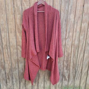 Bryn Walker Alpaca Wool Blend Burnt Orange Open Cardigan Duster Womens Size S